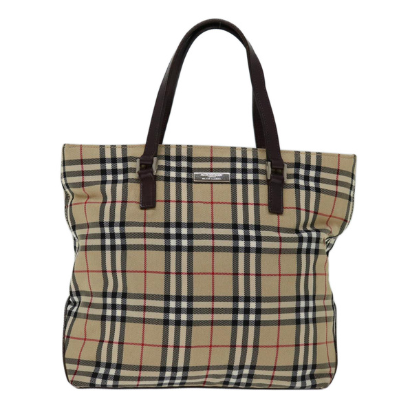 BURBERRY Nova Check Blue Label Hand Bag Canvas Beige Auth bs13348 - Picture 13 of 16